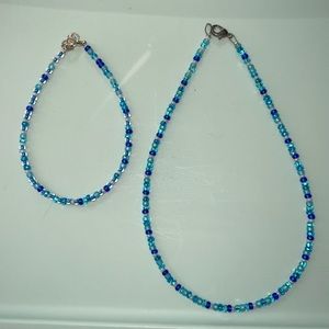 Handmade necklace with anklet set